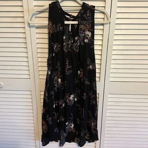 Elegant black floral free people dress